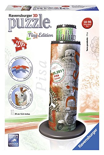 Ravensburger 125814 Flag Edition Pisa Turm-3D Puzzle-Bauwerke, 216 Teile von Ravensburger