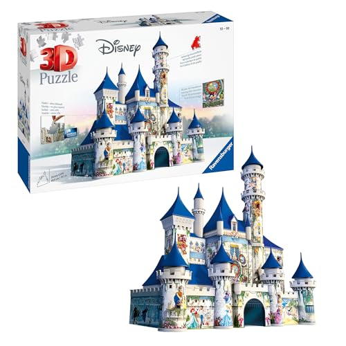 Ravensburger 3D Puzzle 12587 - Disney Schloss - wunderschön gestaletes Disney Schloss mit vielen Charakteren als 3D Modell für alle Disney und Puzzle Fans ab 10 Jahren von Ravensburger