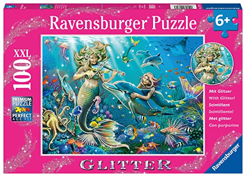 Ravensburger Kinderpuzzle - 12872 Unterwasserschönheiten - Meerjungfrau-Puzzle für Kinder ab 6 Jahren, mit 100 Teilen im XXL-Format, mit Glitter von Ravensburger