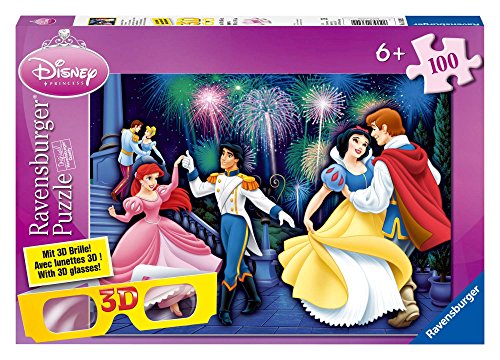 Ravensburger 13629 - Disney Princess: Glanzvoller Auftritt der Prinzessinnen - 100 Teile 3D XXL Puzzle (Mit 3D Brille) von Ravensburger