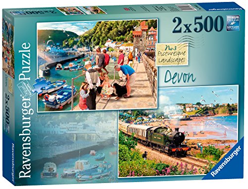 Ravensburger 14063 Malerische Landschaften Nr. 3 Devon-Lynmouth & Dartmouth 2 x 500 Teile Puzzle für Erwachsene & für Kinder ab 10 Jahren von Ravensburger