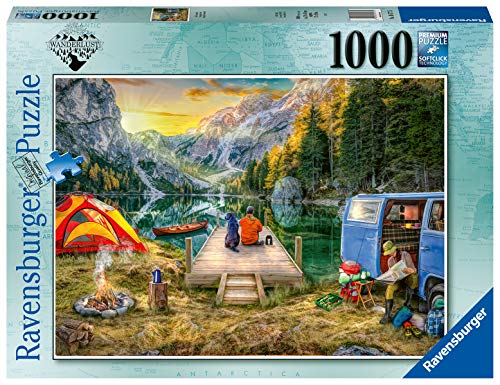 Ravensburger 16177 Campsite Camping Calm Campside Puzzle 1000 Teile für Erwachsene & Kinder ab 12 Jahren, blau, 27 x 20 von Ravensburger