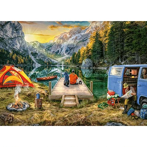 Ravensburger 16177 Campsite Camping Calm Campside Puzzle 1000 Teile für Erwachsene & Kinder ab 12 Jahren, blau, 27 x 20 von Ravensburger