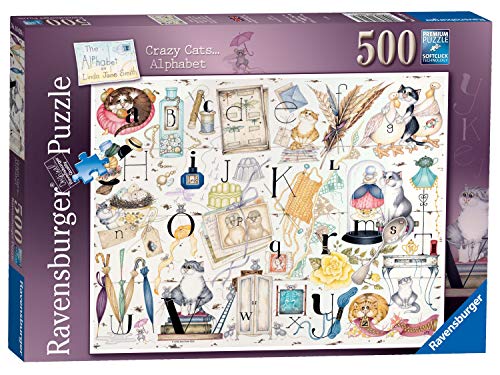 Ravensburger Crazy Cats Alphabet Puzzle 500 Teile für Erwachsene und Kinder ab 10 Jahren von Ravensburger