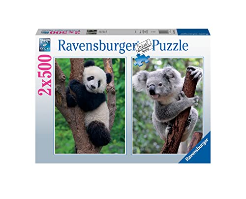 Puzzle 2 x 500 Teile – Panda und Koala – Puzzle für Erwachsene Ravensburger – ab 10 Jahren – 17288 von Ravensburger