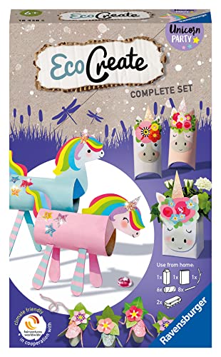 Ravensburger EcoCreate 18438 - Unicorn Party - DIY Bastelset für Kinder ab 6 Jahren von Ravensburger