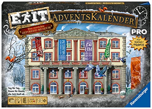 Ravensburger 18958 - EXIT Adventskalender pro - Das verrückte Zeitreisemuseum - 24 Rätsel für EXIT-Begeisterte ab 14 Jahren von Ravensburger