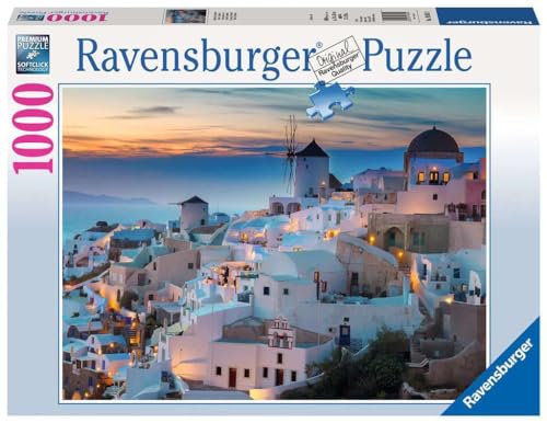 Ravensburger Puzzle 19611 - Abend in Santorini, Griechenland - 1000 Teile Puzzle für Erwachsene und Kinder ab 14 Jahren von Ravensburger