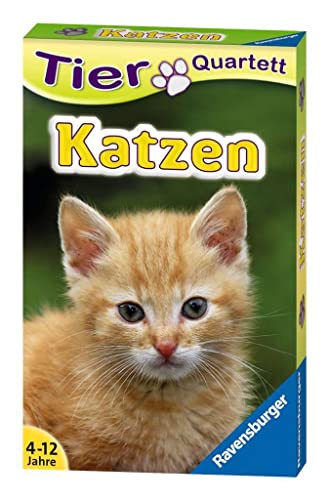 Ravensburger 20421 - Tierquartett Katzen, Klassiker für 3-6 Spieler ab 4 - 12 Jahre, 32 Katzenrassen von Ravensburger