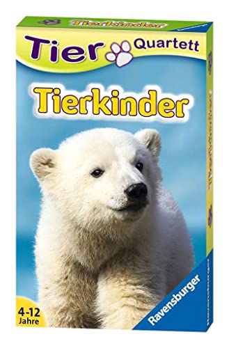 Ravensburger 20423 - Tierquartett Tierkinder, Klassiker für 3-6 Spieler ab 4-12 Jahre, 32 Tierkinder von Ravensburger