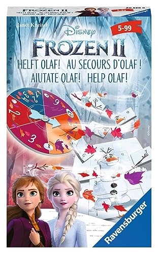 Ravensburger 20528 - Disney Frozen 2 helft Olaf, Mitbringspiel für 2-4 Spieler, ab 5 Jahren, kompaktes Format, Reisespiel, Glücksspiel von Ravensburger