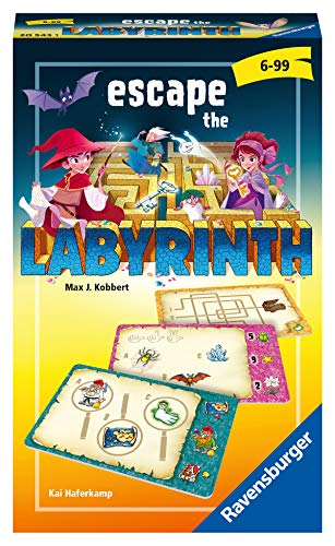 Ravensburger 20543 - Escape The Labyrinth, Mitbringspiel für 1-4 Spieler, ab 5 Jahren, kompaktes Format, Reisespiel von Ravensburger