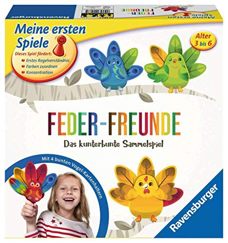 Ravensburger 20587- Feder-Freunde - Kinderspiel, ein kunterbuntes Sammelspiel für 2-4 Spieler, Farben lernen ab 3 Jahren von Ravensburger