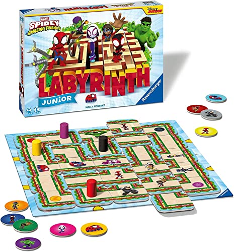 Ravensburger 20894 - Spidey and His Amazing Friends Junior Labyrinth - der Familienspiel Klassiker als Junior Version für Spidey Fans ab 4 Jahren [Exklusiv bei Amazon] von Ravensburger