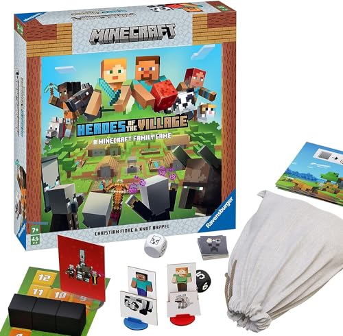 Ravensburger 20914 Minecraft Heroes of The Village - Kooperatives Familienspiel für 2-4 Spieler ab 7 Jahren von Ravensburger