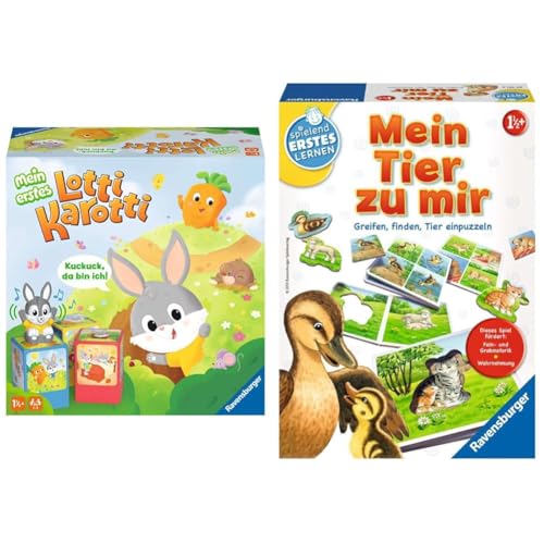 Ravensburger 20916 - Mein erstes Lotti Karotti & 24731 - Mein Tier zu Mir - Puzzelspiel für die Kleinen - Spiel für Kinder ab 1 und 1/2 Jahren von Ravensburger