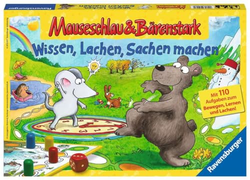 Ravensburger 21298 - Wissen, Lachen, Sachen machen - Mauseschlau & Bärenstark für Kinder, Kinderspiel für 2-4 Spieler, Quiz ab 5 Jahren von Ravensburger