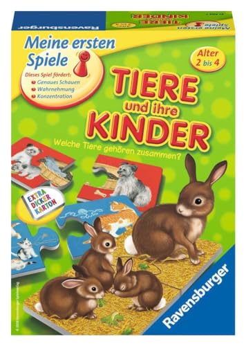 Ravensburger 21403 - Tiere und ihre Kinder - Kinderspiel, Tierwelt kennenlernen - für 1-4 Spieler ab 2 Jahren, Yellow von Ravensburger