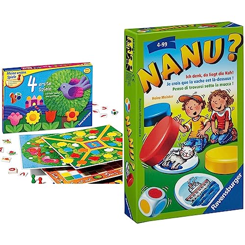 Ravensburger 21417-4 erste Spiele & 23063 - Nanu? Mitbringspiel für 2-4 Spieler, Merkspiel ab 4 Jahren, kompaktes Format, Reisespiel, Würfelspiel von Ravensburger