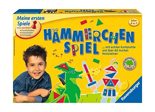 Ravensburger 21422 - Hämmerchen Spiel - Beschäftigung für Kinder, Nagelspiel für 1-4 Spieler, Geschicklichkeitsspiel ab 4 Jahren geeignet, Yellow von Ravensburger