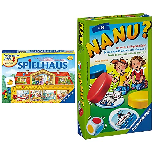 Ravensburger 21424 - Spielhaus - Kinderspielklassiker, spannende Bilderjagd für 2-4 Spieler ab 4 Jahren & Mitbringspiele 23063 - Nanu? von Ravensburger