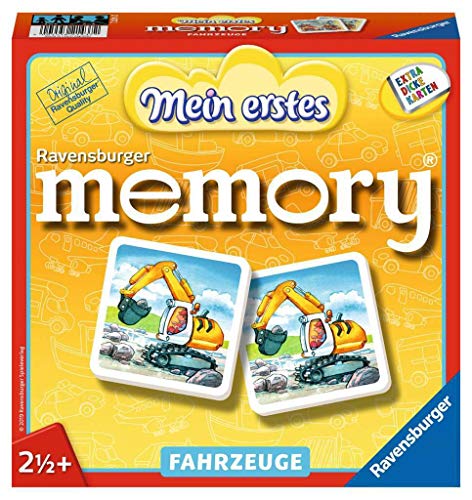 Ravensburger 21437 - Mein erstes memory Fahrzeuge, der Spieleklassiker für die Kleinen, Kinderspiel für alle Fahrzeug-Fans ab 2 Jahren von Ravensburger