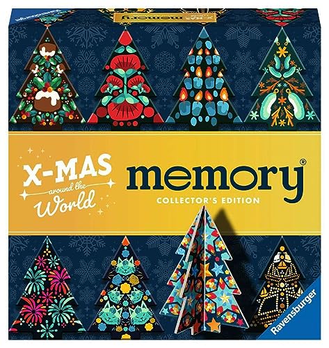 Ravensburger 22350 Collector's Memory® Weihnachten - Das weltbekannte Gedächtnisspiel für 2 bis 8 Spieler ab 6 Jahren mit formgestanzten Weihnachtsbäumen zum Aufstellen von Ravensburger