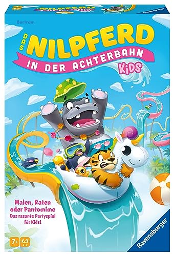 Ravensburger 22361 - Das Nilpferd in der Achterbahn Kids - Gesellschaftsspiel für Kinder und Familien ab 7 Jahren, für 3-6 Spieler - Partyspiel, Silvesterspiel, Kinderspiel von Ravensburger