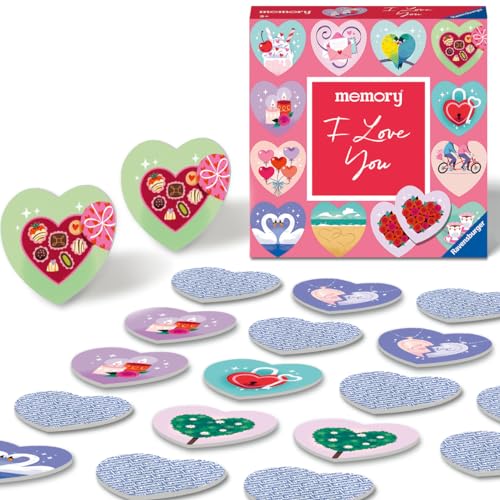 Ravensburger 22398 moments memory® I love you - Ravensburger Spieleklassiker für 2 bis 6 Spieler ab 3 Jahren mit 24 in Herzform gestanzten Kartenpaaren von Ravensburger