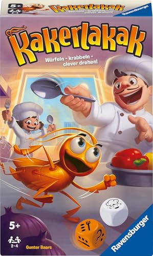 Ravensburger 22446 - Kakerlakak, Mitbringspiel für 2-4 Personen, Kinderspiel ab 5 Jahren, kompaktes Format, Reisespiel, Brettspiel von Ravensburger