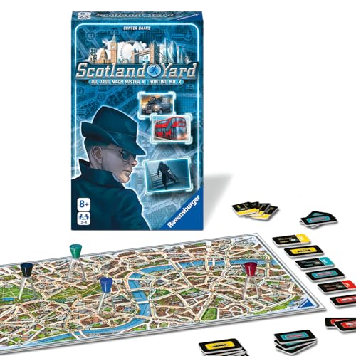 Ravensburger 22451 - Scotland Yard, Mitbringspiel für 2-4 Spieler, Strategiespiel ab 8 Jahren, kompaktes Format, Reisespiel, Brettspiel von Ravensburger