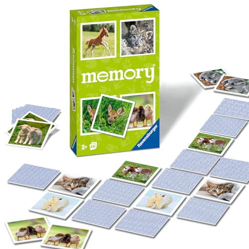 Ravensburger 22458 - Tierbaby memory®, der Spieleklassiker für Tierfans, Merkspiel für 2-6 Spieler ab 3 Jahren von Ravensburger