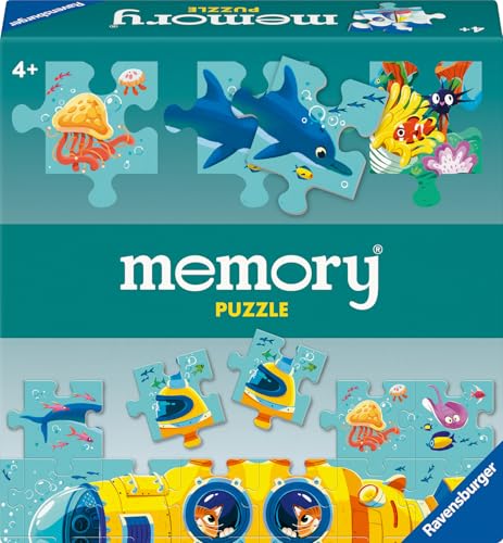 Ravensburger 22461 - Memory® Puzzle Unterwasserwelt - Für 2-4 Memory® Fans ab 4 Jahren, der weltbekannte Merkspiel-Klassiker als Puzzlespiel von Ravensburger