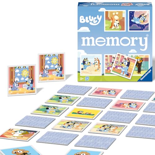 Ravensburger 22646 - memory Bluey - Der Spieleklassiker für alle Fans von Bluey, Kinderspiele ab 3 Jahren, Merkspiel für 2-8 Spieler, Blau von Ravensburger