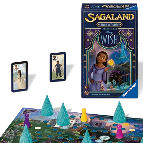 Ravensburger 22649 - Disney Wish Sagaland: Time to Wish - Mitbringspiel für 2-4 Spieler ab 6 Jahren mit den beliebten Charakteren aus dem Kinofilm Disney Wish von Ravensburger