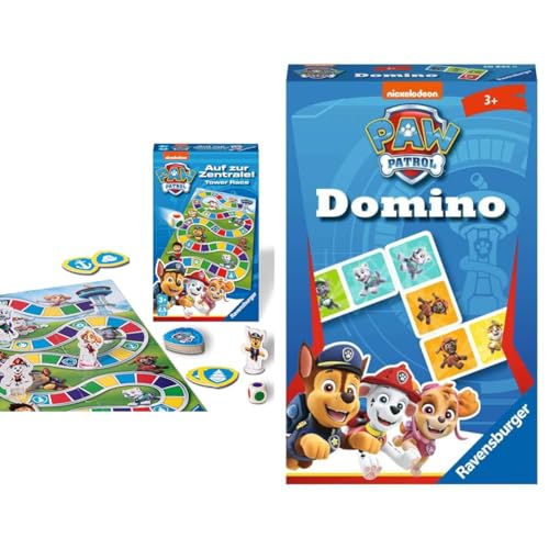 Ravensburger 22671 22671-Paw Zentrale-Mitbringspiel & Mitbringspiel - 20845 - Paw Patrol Domino - Das bekannte Legespiel für Kinder ab 3 Jahren, Paw Patrol Spielzeug, Paw Patrol Geschenke von Ravensburger