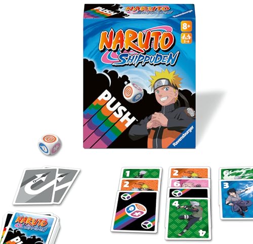 Ravensburger 22888 Naruto Shippuden Push - Unterhaltsames und risikoreiches Kartenspiel zur Animeserie Naruto Shippuden, Ablegespiel für 2-6 Spieler ab 8 Jahren von Ravensburger