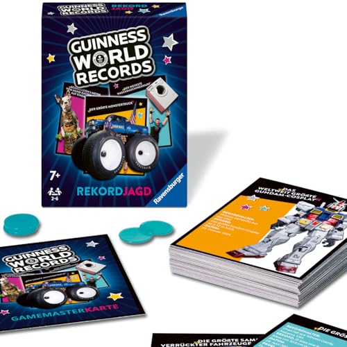 Ravensburger 22889 - Guinness World Records: Rekordjagd - Quiz- und Gedächtnisspiel voller Rekorde, Spiel ab 7 Jahren, Kartenspiel für 2-5 Spieler von Ravensburger