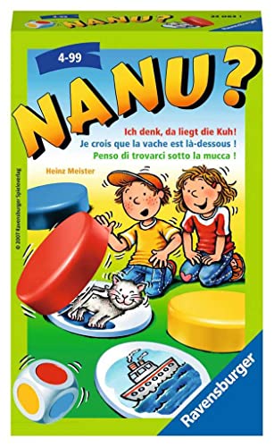 Ravensburger 23063 - Nanu? Mitbringspiel für 2-4 Spieler, Merkspiel ab 4 Jahren, kompaktes Format, Reisespiel, Würfelspiel - Ostergeschenke für Kinder von Ravensburger