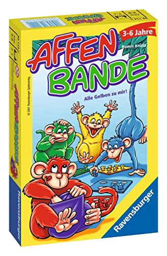 Ravensburger 23114 - Affenbande , Mitbringspiel für 2-4 Spieler, Kinderspiel ab 3-6 Jahren, kompaktes Format, Reisespiel, Yellow von Ravensburger