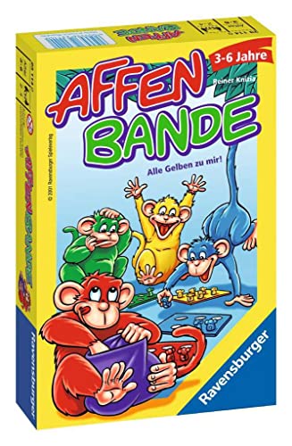 Ravensburger 23114 - Affenbande , Mitbringspiel für 2-4 Spieler, Kinderspiel ab 3-6 Jahren, kompaktes Format, Reisespiel von Ravensburger