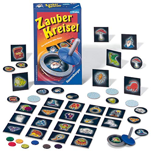 Ravensburger 23163 - Zauberkreisel, Mitbringspiel für 2-6 Spieler, ab 6 Jahren, kompaktes Format, Reisespiel, Ratespiel, Yellow von Ravensburger