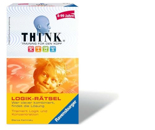 Ravensburger 23294 - Think Kids Logik-Rätsel, Mitbringspiel für 1 Spieler, ab 8-99 Jahren, kompaktes Format, Reisespiel, Rätselspaß, Yellow von Ravensburger