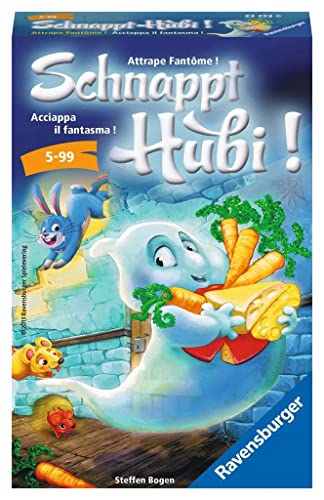 Ravensburger 23352 - Schnappt Hubi, Mitbringspiel für 2-4 Spieler, Kinderspiel ab 5 Jahren, kompaktes Format, Reisespiel, Brettspiel, Yellow von Ravensburger