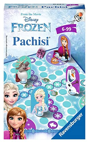 Ravensburger 23448 - Disney Frozen Pachisi®, Mitbringspiel für 2-4 Spieler, Kinderspiel ab 6 Jahren, kompaktes Format, Reisespiel, Brettspiel von Ravensburger