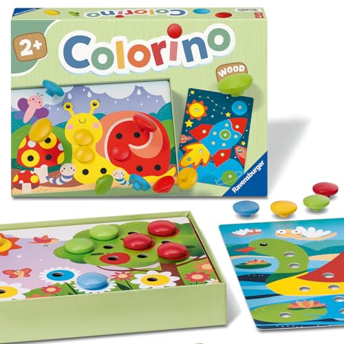 Ravensburger 24591 - Mein Holz-Colorino - Kinderspiel zum Farbenlernen, Steckspiel ohne Kunststoff mit Holzsteinen, Spiele und Spielzeug ab 2 Jahre von Ravensburger