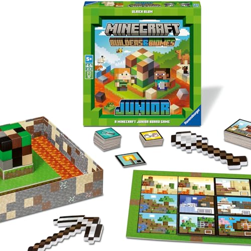 Ravensburger 24615 - Minecraft Builders & Biomes Junior - Kooperatives Kinderspiel ab 5 Jahren, Minecraft Spiel für 2-4 Personen, Minecraft Geschenk von Ravensburger