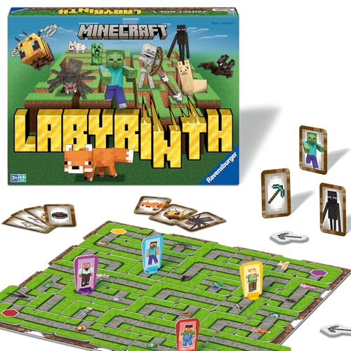 Ravensburger 24684 - Minecraft Labyrinth - Der Spieleklassiker für 2-4 Spieler ab 7 Jahren mit Charakteren und Gegenständen aus dem Computerspiel Minecraft von Ravensburger