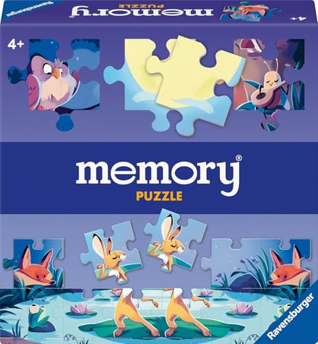 Ravensburger 24690 - Memory® Puzzle Tiere am Teich - Für 2-4 Memory® Fans ab 4 Jahren, der weltbekannte Merkspiel-Klassiker als Puzzlespiel von Ravensburger