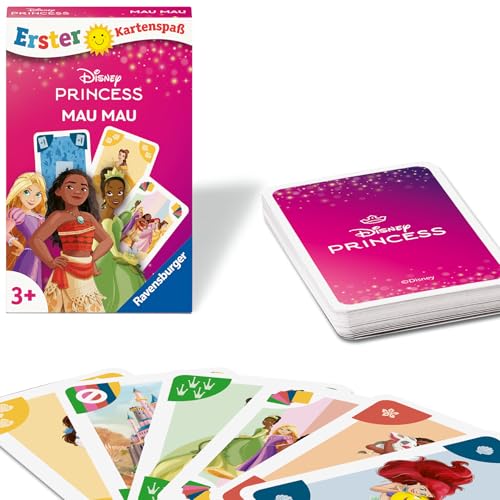 Ravensburger 24709 - Disney Princess Mau Mau - Der Kartenspiel-Klassiker für 2-4 Kinder, Kinderspiel ab 3 Jahren mit den beliebtesten Disney Prinzessinnen von Ravensburger